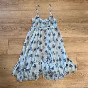 Free People Blue Floral Chemise